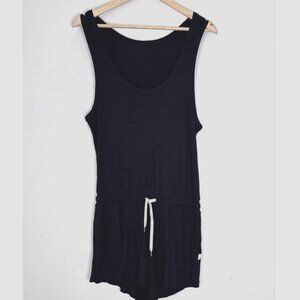 Vuori Torrey Romper Black Ribbed Drawstring Tank One Piece Women's Small K16